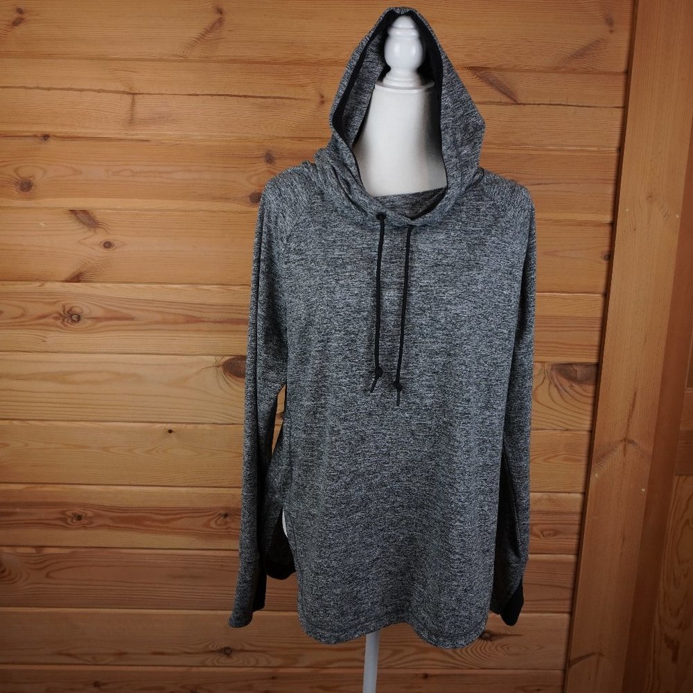 Tangerine Serene Heather‎ Gray Hooded Pullover Sweatshirt Size Medium